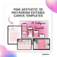 30 Pink Aesthetic Instagram Templates