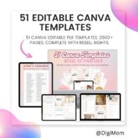 51 Canva PLR Templates, 2500+ Pages, Master Resell Rights